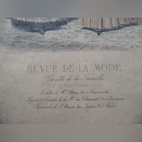 Antique 1800's  French Fashion REVUE DE LA MODE signed & numbered framed set - Picture 14 of 16